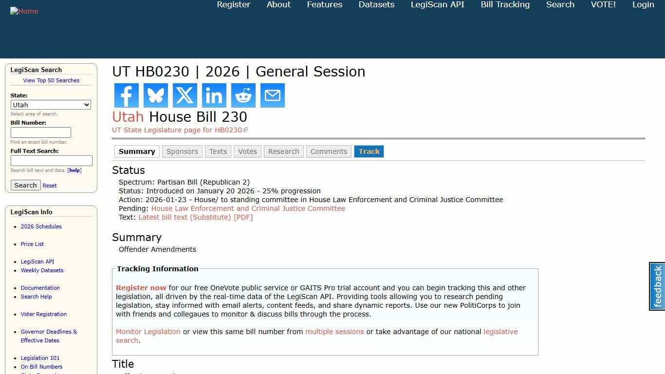 UT HB0230 2026 General Session LegiScan